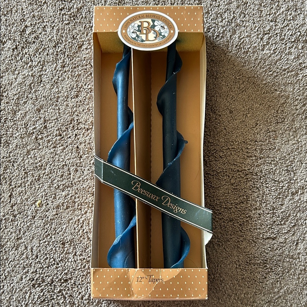 Teal Beeswax Designs Twisted Taper Candles